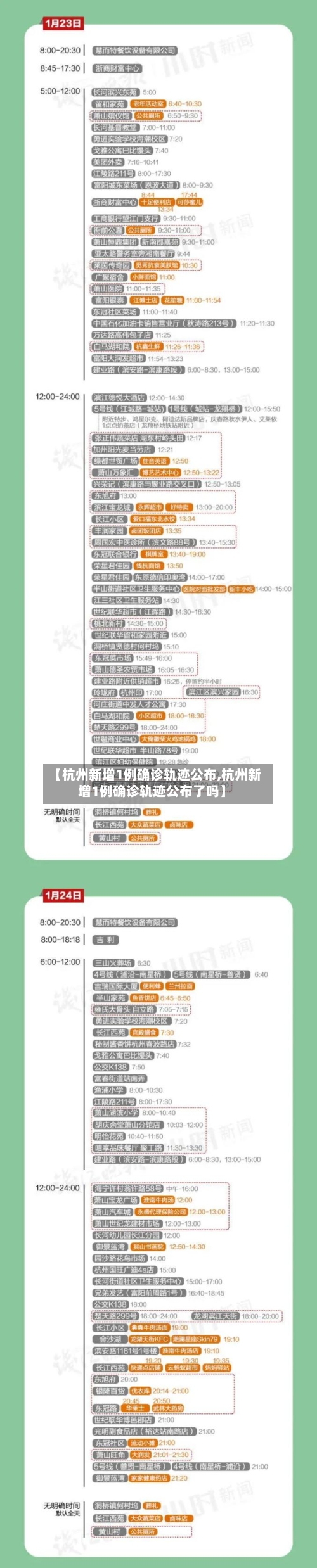 【杭州新增1例确诊轨迹公布,杭州新增1例确诊轨迹公布了吗】