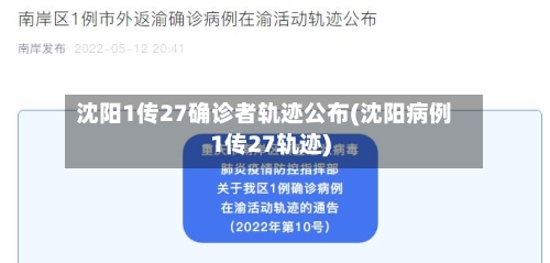 沈阳1传27确诊者轨迹公布(沈阳病例1传27轨迹)-第2张图片
