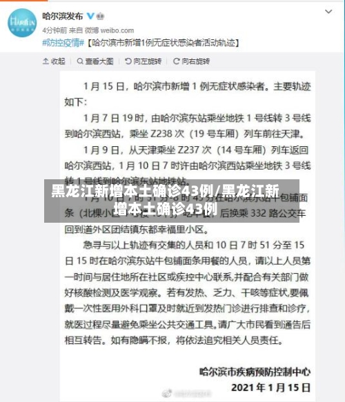 黑龙江新增本土确诊43例/黑龙江新增本土确诊43例