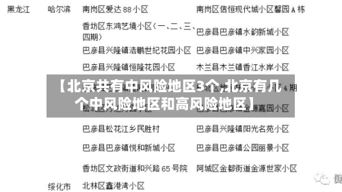 【北京共有中风险地区3个,北京有几个中风险地区和高风险地区】