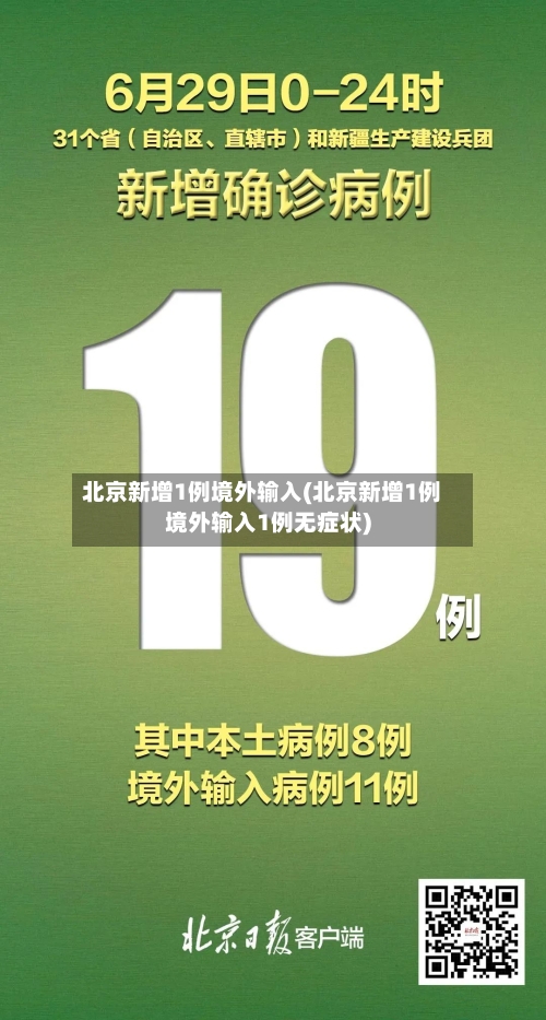 北京新增1例境外输入(北京新增1例境外输入1例无症状)-第3张图片