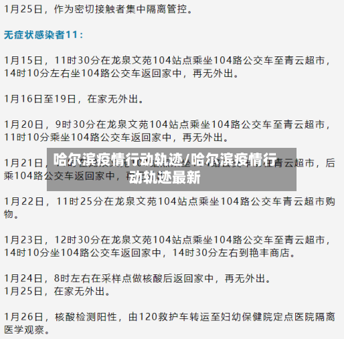 哈尔滨疫情行动轨迹/哈尔滨疫情行动轨迹最新-第2张图片