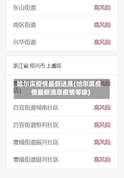 哈尔滨疫情最新进展(哈尔滨疫情最新消息疫情等级)-第2张图片