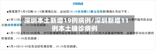 深圳本土新增19例病例/深圳新增11例本土确诊病例